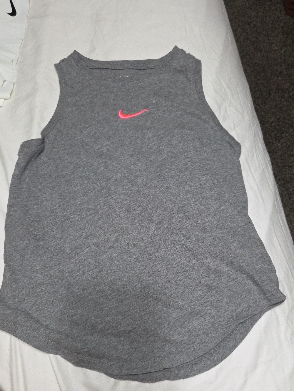 Nike Grey Tank with Neon Pink Swoosh